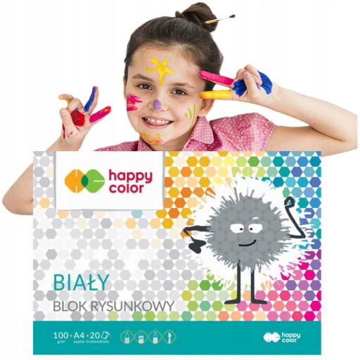 HAPPY FAREBNÉ KRESLENIE BLOK A4 BIELY PAPIER