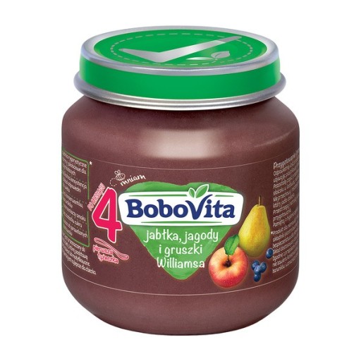 BOBOVITA Dezert Jablká Bobule Hrušky 4 m+ 125 g