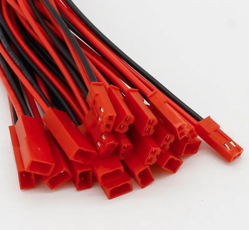 JST 2PIN konektor s LiPo RC BEC Káble batérie červená zástrčka + 2P zásuvka