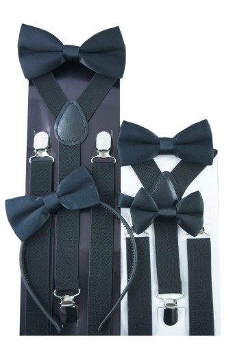 Čelenka s mašličkou, polomatná, elegantná, hladká, ČIERNA