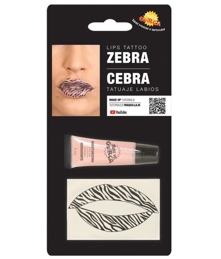 Umývateľný lesk na pery tetovanie na pery zebra