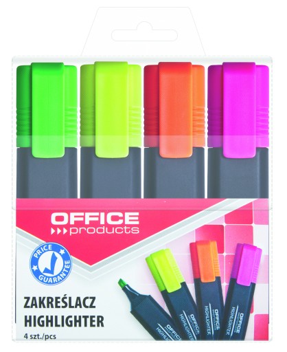 Zvýrazňovače Set Office Products 4 ks v kufríku