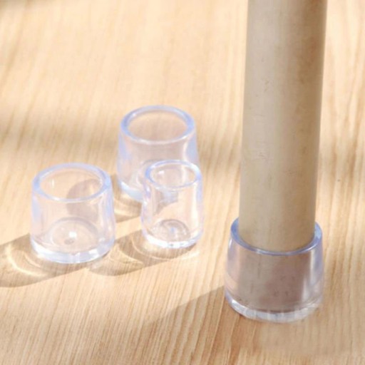 PVC POTAHY NA NOHY STOLIČKY 12-21mm SET - 4KS, ČIRÁ