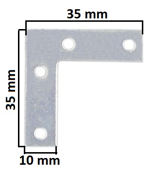 UHOLOVÝ ROH NA OKNÁ 10X35X35 mm