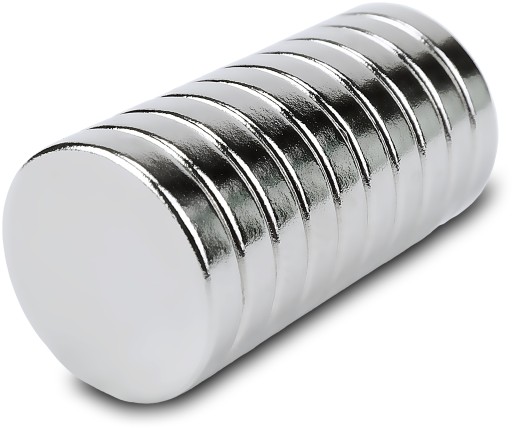 SILNÝ VALEC NEODYMIOVÝ MAGNET 10x2 mm, okrúhly, Sensei - 10 ks.
