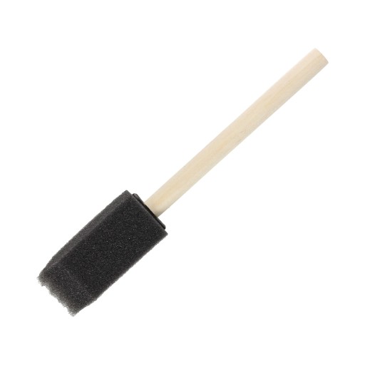 Plochá penová hubková kefa s drevenou rukoväťou - čierna, 45x25mm 1 ks.