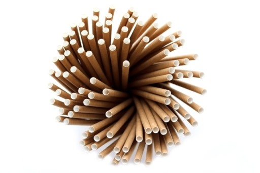 PAPIEROVÉ SLIMKY TRUBKY 19,7cm 8mm CRAFT HNEDÁ ECO KRAFT (100) ČERVENÁ PLAST