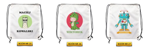 Batoh s menom do škôlky BAG 50 vzorov