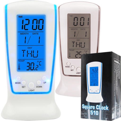 ALARM Clock Elektronický tichý digitálny stojaci METEOROLOGICKÁ STANICA Teplomer