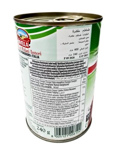 LÚPANÉ paradajky, CELÉ 400g PELATI DIVELLA