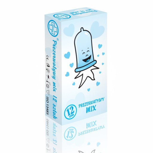 Mix kondómov 12 kusov Testeo set RIBBED SMOOTH FLAVOUR