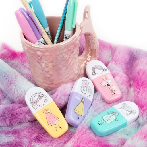Princess New look zvýrazňovače 4 farby Kidea PASTEL
