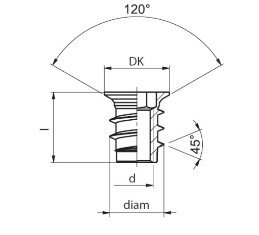 10 x zásuvka M6x10, skrutkovacia matica, rampa, vybranie