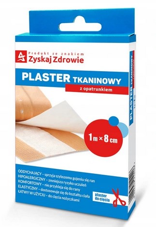 Látková náplasť Buďte zdraví so strihacím obväzom 1 m x 8 cm