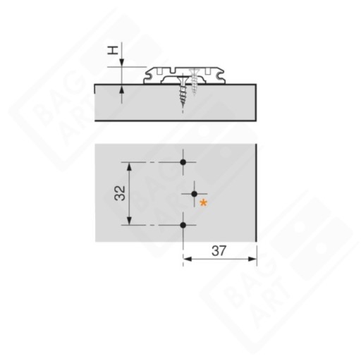 Vedenie klipu BLUM 3mm excentrické 173H7130