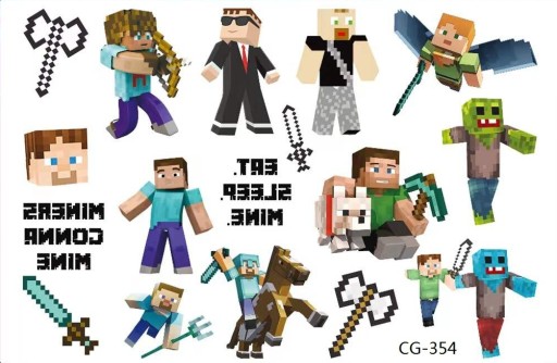 Umývateľné tetovanie pre deti MINECRAFT CG354
