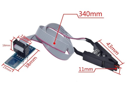 751 Adaptér programátora klipov SO8 SOP8 SOIC8 DIP8