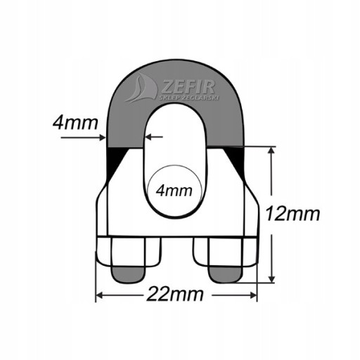 SVORKA NA LANÁ 4mm, NEREZ, A4 - 02222