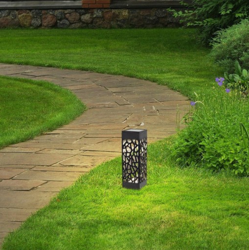ZÁHRADNÁ SOLÁRNA LAMPA ČIERNA STÓĽOVÁ LED LAMPA 18x6x6 cm