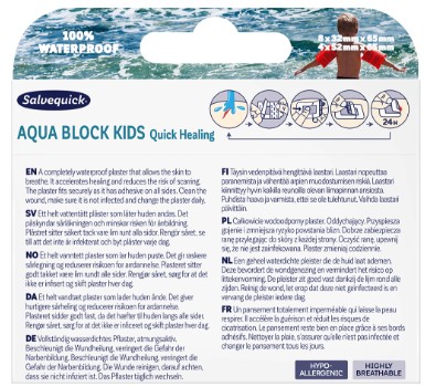 Vodotesné náplasti Salvequick Aqua Block Kids x12