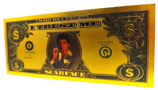 SCARFACE Krásna pozlátená zberateľská bankovka