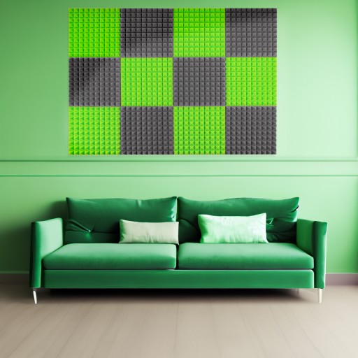 3D stenový panel Akustický pohlcovač ZELENÝ nástenný kužeľ