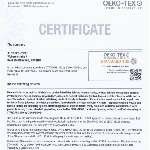 3-vrstvová tenká maska - 75g. Schválenie materiálu OEKO-TEX 100
