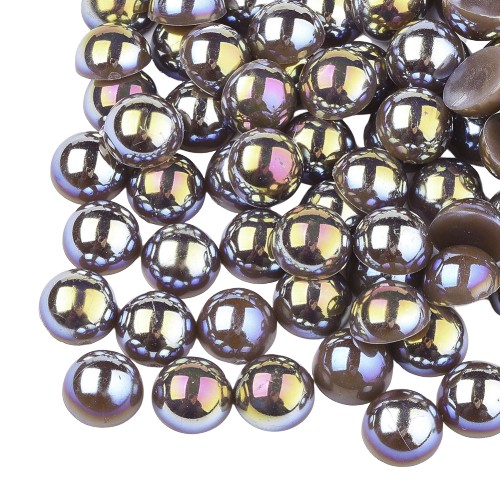 kabp04 ABS kabošon 10mm 10ks perleťovo hnedá AB