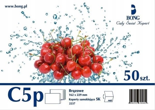 C5 hnedé samolepiace obálky na formát A5, 50 ks.