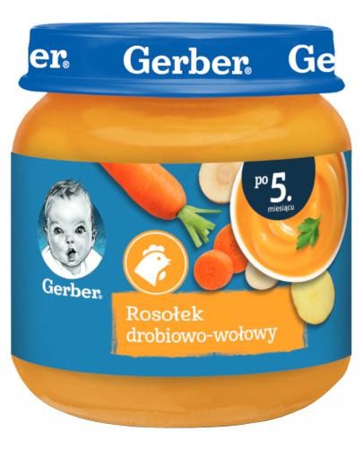 Gerber Domáci kurací a hovädzí vývar 5m+ 125g