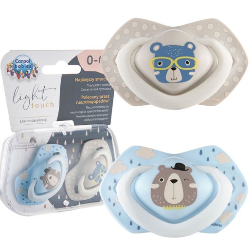 Canpol baby Cumlík silikónový 0-6m symetrický BONJOUR PARIS 2 ks 22/647
