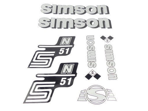 Sada samolepiek simson s51 n51 strieborná