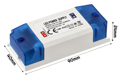 12V LED ZDROJ NA NÁBYTOK 1A 12W PRE LED PÁS Transformer