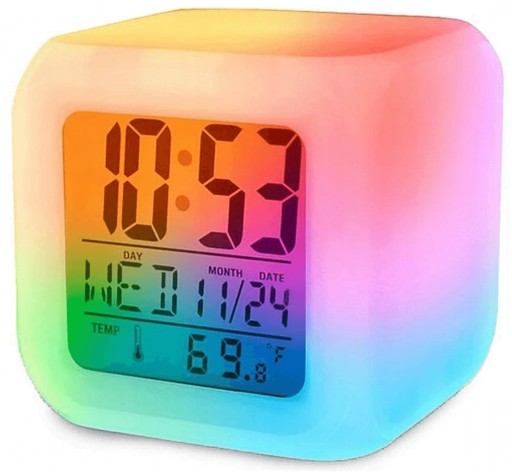 BUDÍK HODINY TEPLOMER LCD KALENDÁR KAMELEON pre DETI MENIA FARBY HIT