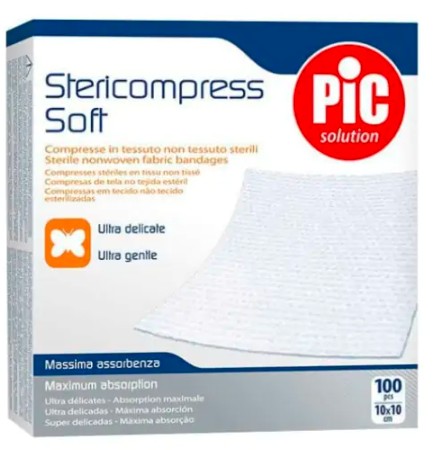 PIC Solution Stericompress Soft Sterilné netkané obklady 10x10cm 100 ks