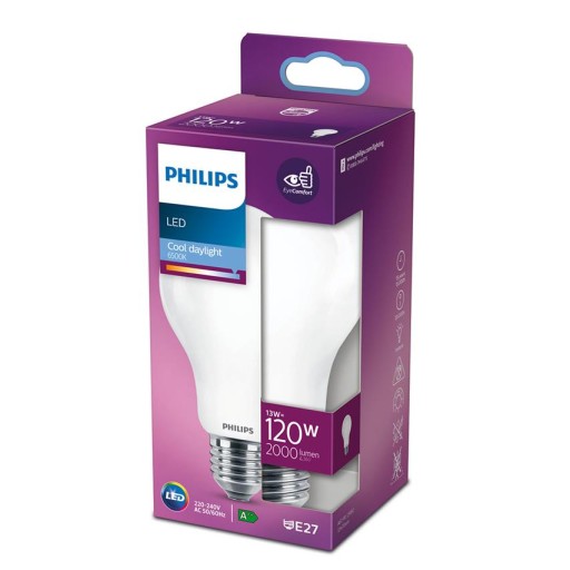 PHILIPS E27 LED žiarovka 13W = 120W 4000K STUDENÁ BIELA 2000lm A67