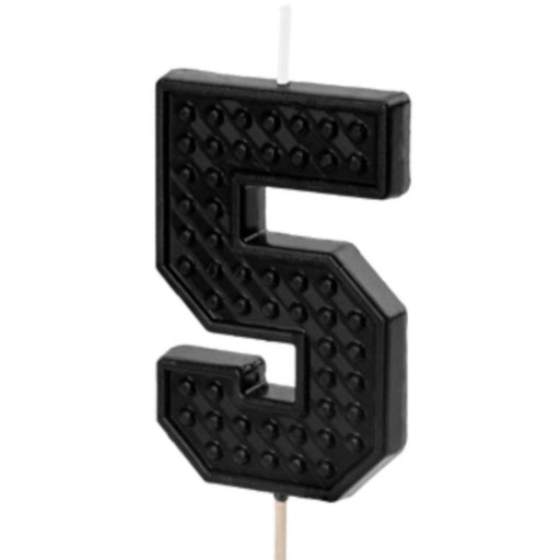 Narodeninová sviečka číslo 5 - čierna