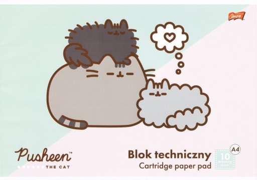 Technická podložka A4, biela, 10 listov Pusheen