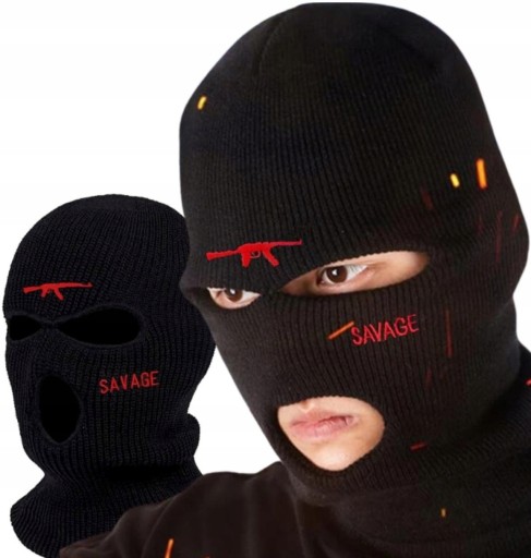 Čierna maska Balaclava AK s tepelnými otvormi na motorku