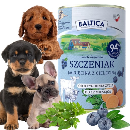 BALTICA mokré krmivo pre šteňatá LAMB WITH TEAL bez obilnín 400g