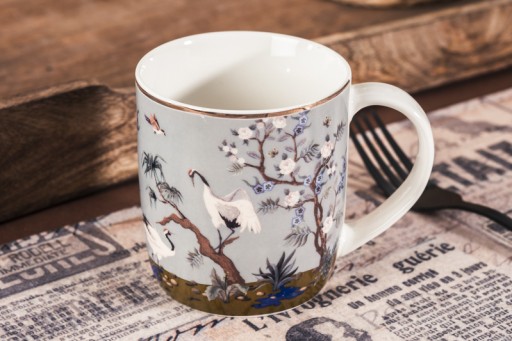 Porcelánový hrnček 320 ml vtáčia modrá