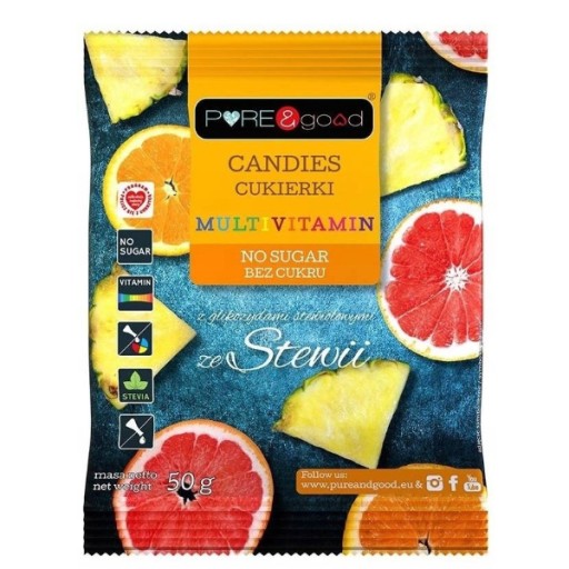 Multivitamínové cukríky so stéviou bez cukru 50g