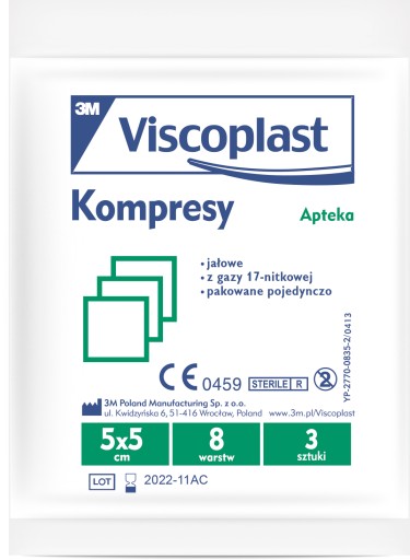 VISCOPLAST sterilné obklady 5*5 3 ks