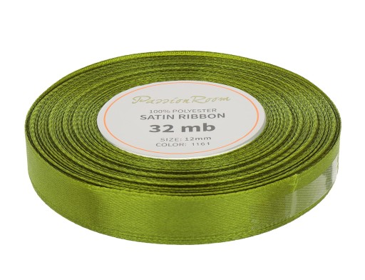 Ozdobná saténová stuha 12mm 32mb khaki