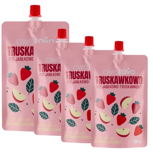 OWOLOVO Jablkovo-jahodová pena 200 g x 4 kusy