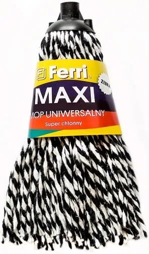 WIPE ZEBRA mop pre domácnosť 200g, biely a čierny #KMZF200/struna