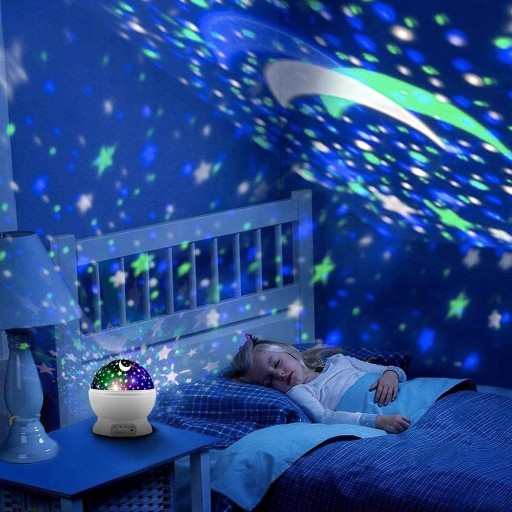 Nočná lampa hviezda projektor guľa detská izba LXM261