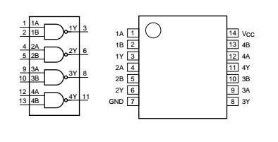 Integrovaný obvod 74HC00 4xNAND smd - 4 ks
