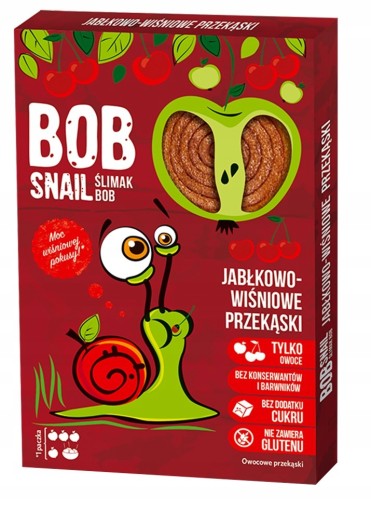 BOB Slimák SNAIL Jablkovo-čerešňový snack - 60 g