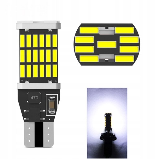 LED W16W T15 REVERZNÁ KANBUSOVÁ ŽIAROVKA 45 LED SMD